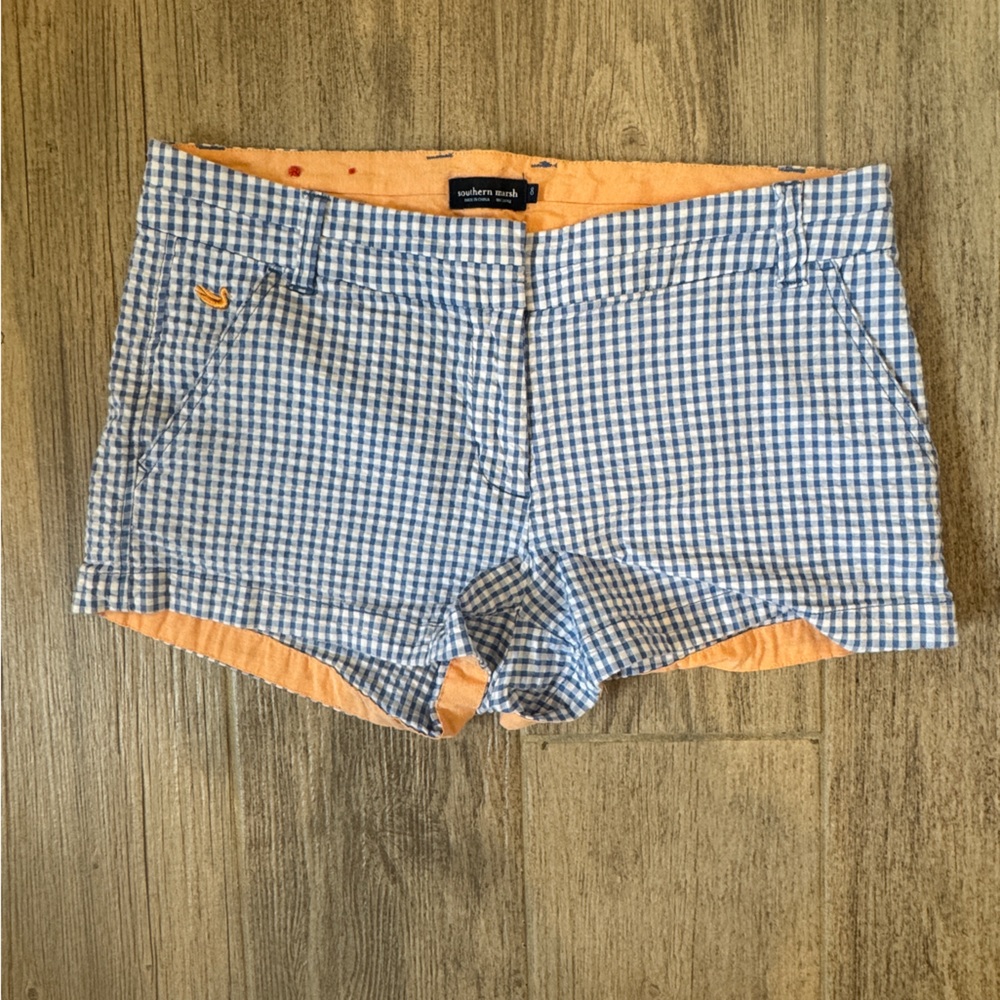 Southern Marsh Blue and Orange Checkered Shirt